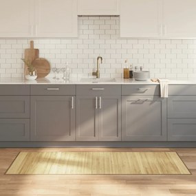 Tapete retangular 70x200 cm bambu cor natural clara