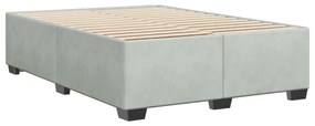 Estrutura de cama sem colchão 140x190 cm veludo cinzento-claro