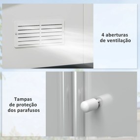 Abrigo de Jardim Toulouse – 12,4 m² – 340x386x200 cm – Branco e Cinza