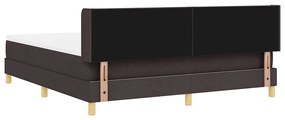 Cama Box Marrom Escuro e Branco 180 x 200 cm Poliéster