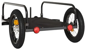 Reboque para bicicleta 122x53x31 cm ferro preto