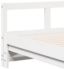 Sofá-cama sem colchão 90x200 cm madeira de pinho maciça branco