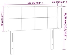 Cabeceira de cama c/ abas tecido 103x16x78/88 cm creme
