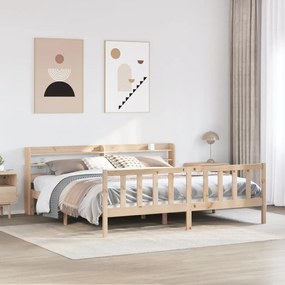 vidaXL Cama sem colchão 200x200 cm madeira de pinho maciça