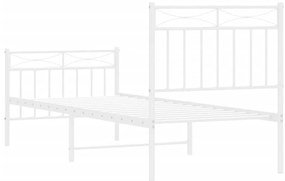 Estrutura de cama com cabeceira e pés 80x200 cm metal branco