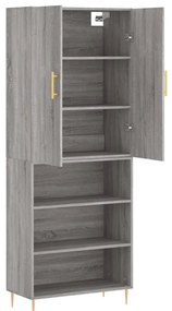 Armário alto 69,5x34x180 cm derivados de madeira sonoma cinza