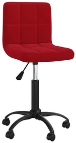 Cadeira de jantar giratória veludo vermelho tinto