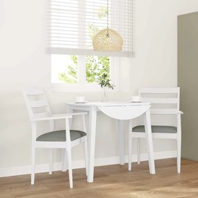 vidaXL Cadeiras de jantar com almofadões 2 pcs madeira maciça branco