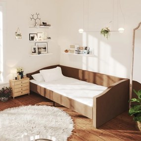 337228 vidaXL Sofá-cama c/ saída USB 90x200 cm tecido castanho