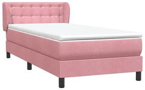 Cama com molas/colchão 100x220 cm veludo Rosa