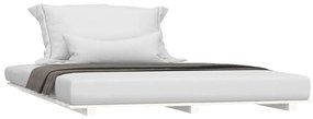 Estrutura de Cama com Estrado - Branco - 140x200 cm - Madeira de Pinho