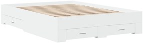 Estrutura de cama c/ gavetas 140x190cm derivados madeira branco
