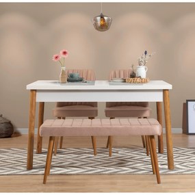 Conjunto de Mesa e Cadeiras Costa – Pinho Atlântico – Mesa 120x77x75 c