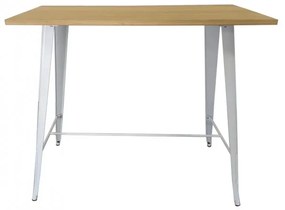 Mesa Cozinha e Sala de Jantar Mesa TOL, alta, aço, branca, madeira, 20x60 cms