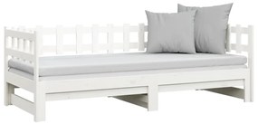 Sofá-cama de puxar 2x(80x200) cm pinho maciço branco