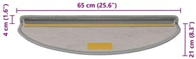 Tapetes escada adesivos aspeto sisal 30pcs 65x21x4 cm prateado