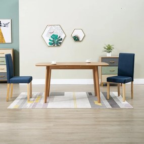 vidaXL Cadeiras de jantar 2 pcs tecido azul
