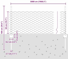 Postes de Cerca vidaXL 11 pcs U-Channel 60 cm Aço Galvanizado