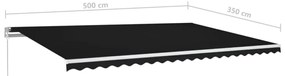 Toldo retrátil manual com LED 500x350 cm antracite