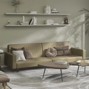 vidaXL Sofá-cama de 2 lugares couro artificial cappuccino