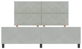 Cama vidaXL em Cinzento-claro - 180x200 cm Veludo