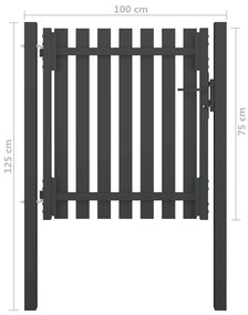 Portão de cerca para jardim 1x1,25 m aço antracite