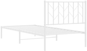Estrutura de cama com cabeceira 90x200 cm metal branco
