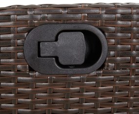 5 pcs conjunto jantar p/ jardim c/ almofadões vime PE castanho