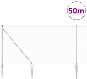 Cerca de Arame Soldado com 13 Estacas de Espeto 1x50 m Aço Galvanizado