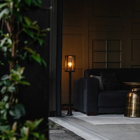 Candeeiro de pé industrial para exterior preto 100 cm IP44 - Charlois