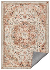 Tapete SONGMICS HOME 120 x 170 cm Tapete para sala de estar Tapete antiderrapante Estilo vintage tradicional Sala de estar Cozinha Corredor Sala de jantar Lavável à máquina Cappuccino Bege TAR032K01