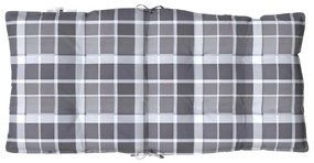 Almofadões cadeira encosto baixo 6 pcs oxford xadrez cinzento
