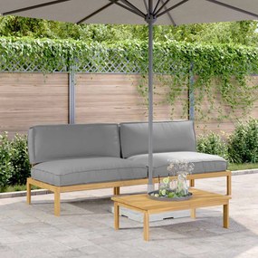 vidaXL Conjunto de Sofás com almofada Liso Cinzeto 240 x 92 x 69 cm