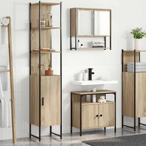 vidaXL Conjunto de Móveis para Banheiro 3 pcs Carvalho sonoma