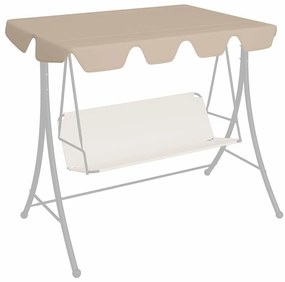 Toldo suplente p/ baloiço de jardim 150/130x105/70 cm bege