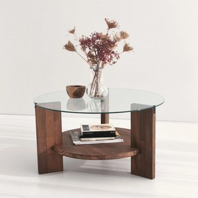 Mesa de Café Mahal – Cor de Noz – 75 cm x 40 cm x 75 cm