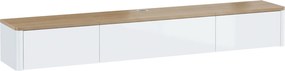 HOMCOM Móvel para TV Suspenso com LED RGB, Tomadas, Armário e 2 Gavetas, para TV até 65", 140x24x20 cm, Branco | Aosom Portugal