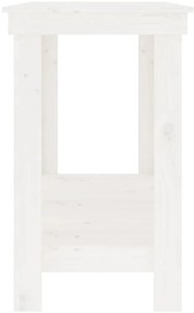 Banco de trabalho 140x50x80 cm pinho maciço branco