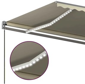 Toldo automático com LED e sensor de vento 450x350 cm cor creme