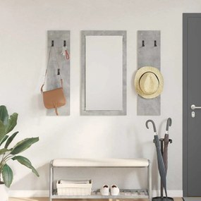 vidaXL Cabideiro de Parede Montado na parede Cinzento 96 x 1,5 x 90 cm