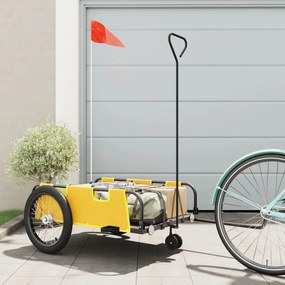 vidaXL Reboque bicicleta tecido oxford/ferro amarelo/preto