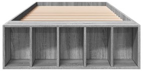 Estrutura cama 90x200 cm derivados de madeira cinzento sonoma