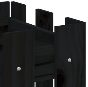 Vaso de jardim c/ design cerca 60x30x30 cm pinho maciço preto