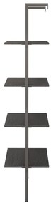 Unidade 4 prateleiras inclinada 64x35x152,5 cm preto
