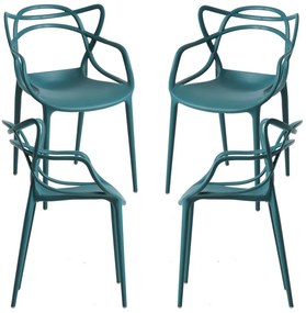 Pack 4 Cadeiras Korme - Verde-azulado