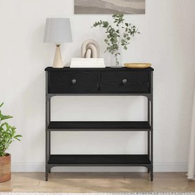 Mesa de Console vidaXL Madeira de Carvalho Preto 72,5x25x75 cm Madeira