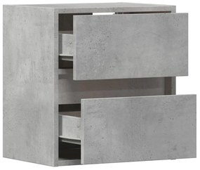 Móvel de parede p/ TV c/ luzes LED 41x31x45 cm cinzento cimento