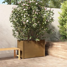 vidaXL Vaso/floreira de jardim 100x50x70 cm pinho maciço castanho-mel