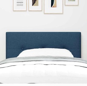 Cabeceira vidaXL Botão Almofadado Azul 90 cm Tecido