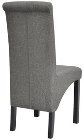 Cadeiras de jantar 2 pcs tecido cinzento-claro